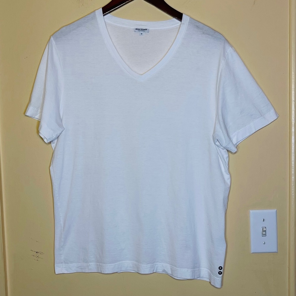 White V-Neck Men's Shirt